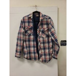 High Sierra‎ Mervyns Plaid Flannel Shirt Jacket Quilted Lined Menswear Outerwear